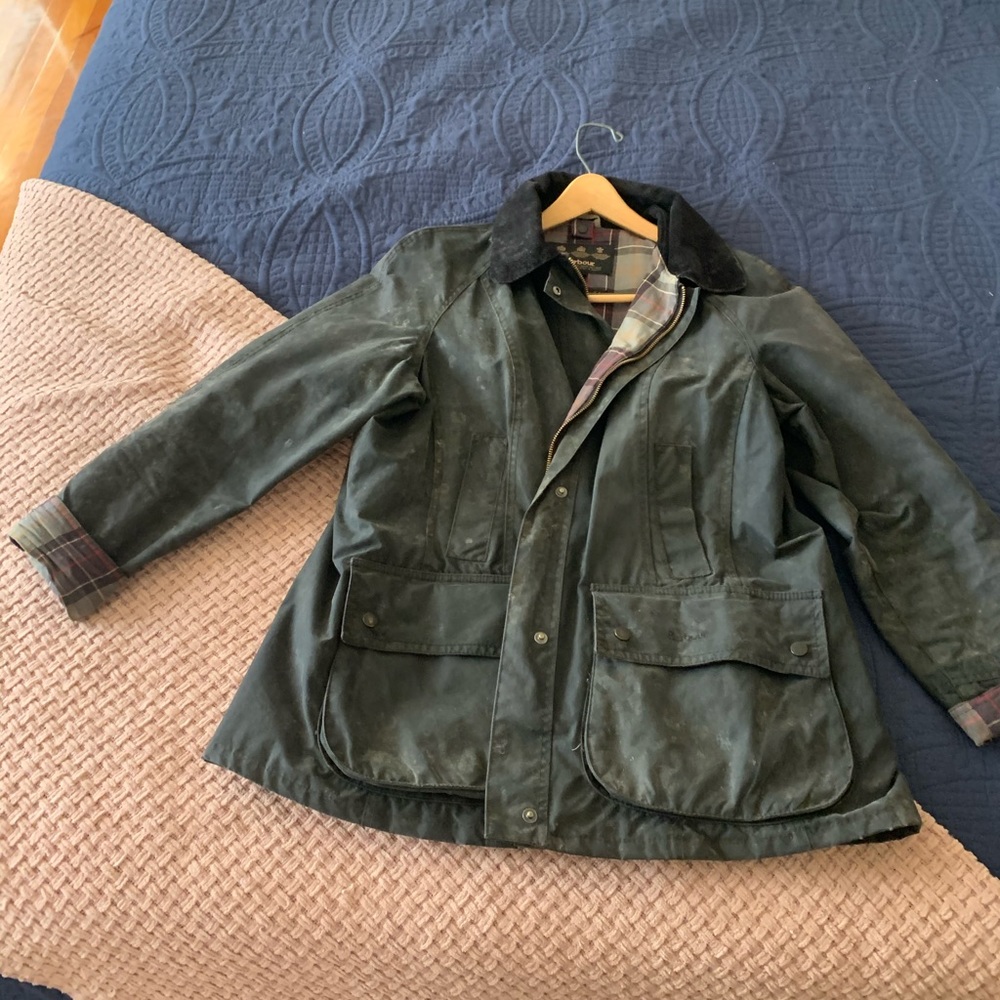Damaged Barbour beadnell wax jacket
